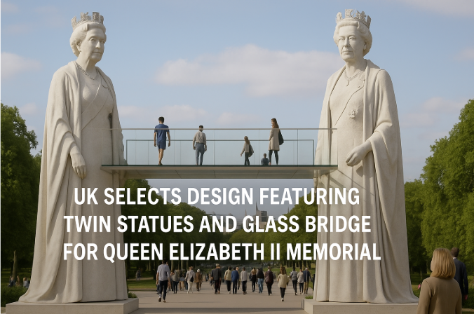 UK Selects Design Featuring Twin Statues and Glass Bridge for Queen Elizabeth II Memorial